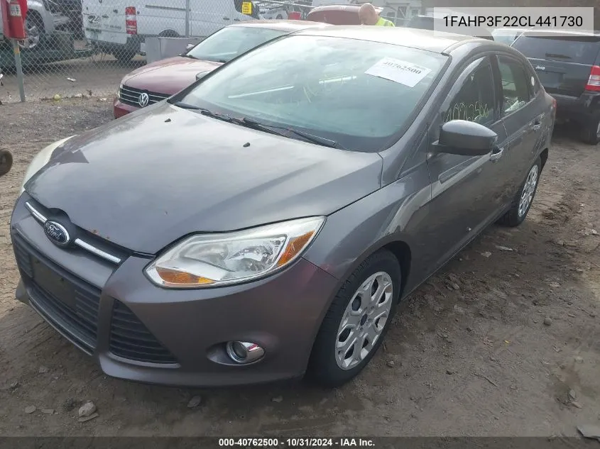 2012 Ford Focus Se VIN: 1FAHP3F22CL441730 Lot: 40762500