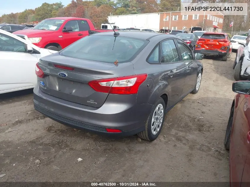 2012 Ford Focus Se VIN: 1FAHP3F22CL441730 Lot: 40762500