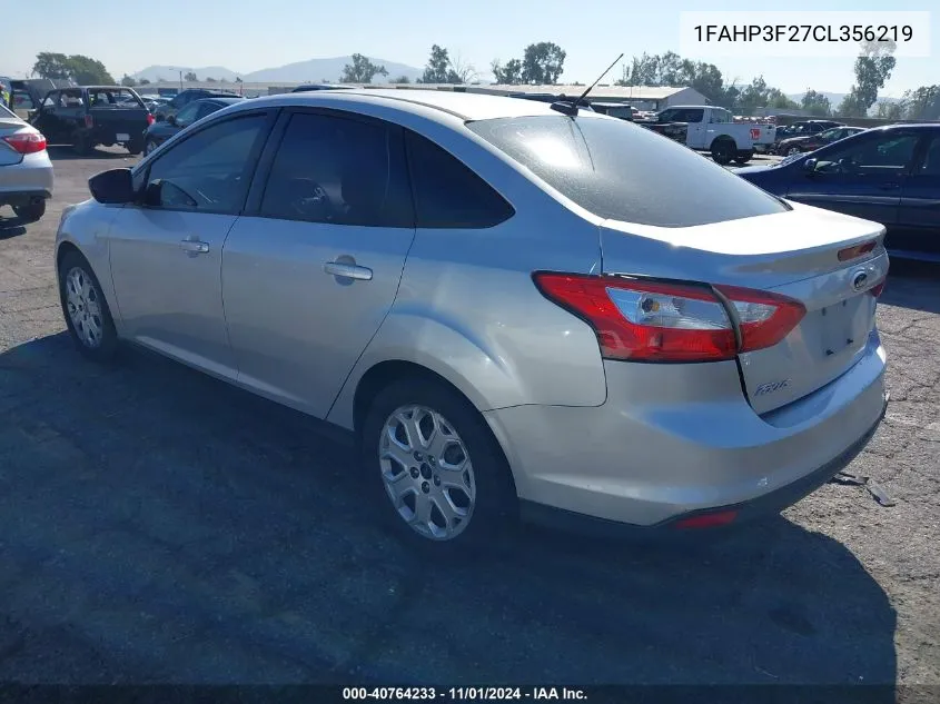 1FAHP3F27CL356219 2012 Ford Focus Se