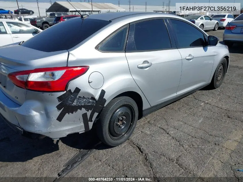 1FAHP3F27CL356219 2012 Ford Focus Se