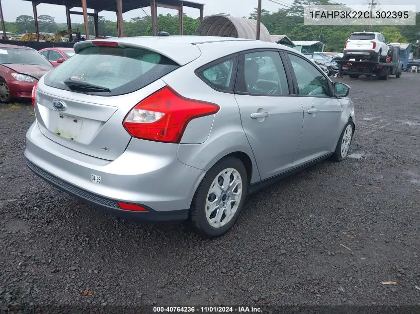 2012 Ford Focus Se VIN: 1FAHP3K22CL302395 Lot: 40764236