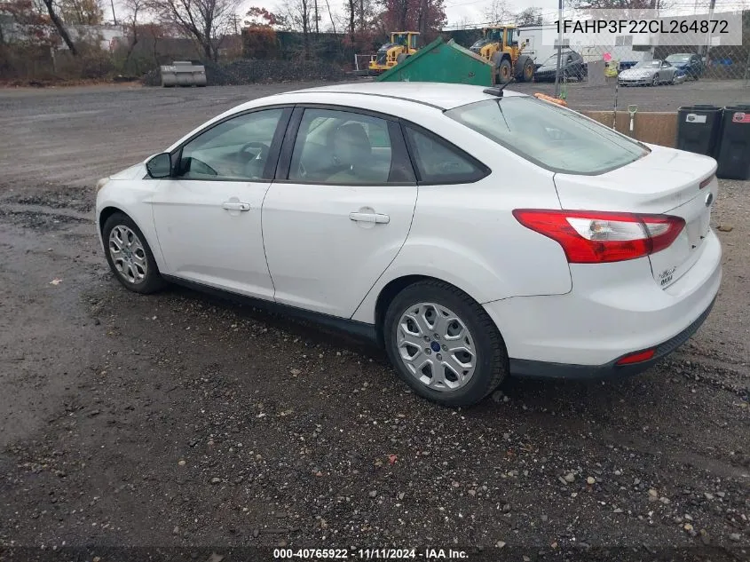 2012 Ford Focus Se VIN: 1FAHP3F22CL264872 Lot: 40765922