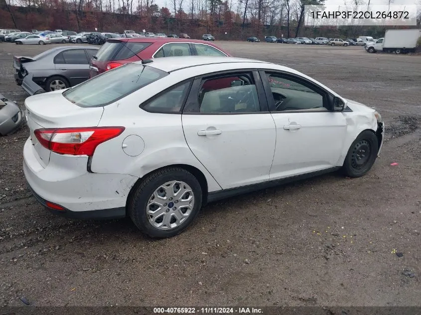 2012 Ford Focus Se VIN: 1FAHP3F22CL264872 Lot: 40765922