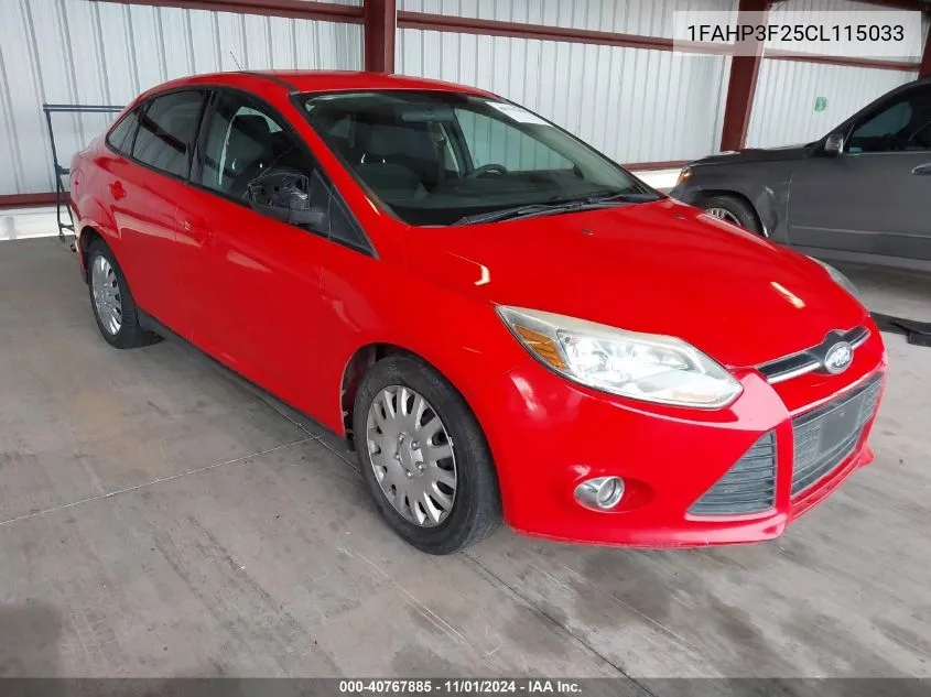 2012 Ford Focus Se VIN: 1FAHP3F25CL115033 Lot: 40767885