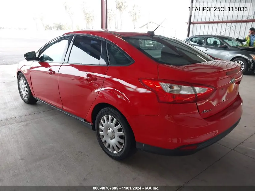 2012 Ford Focus Se VIN: 1FAHP3F25CL115033 Lot: 40767885