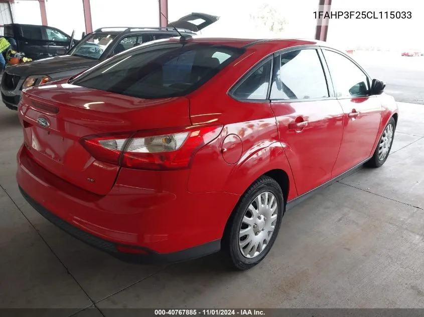 2012 Ford Focus Se VIN: 1FAHP3F25CL115033 Lot: 40767885