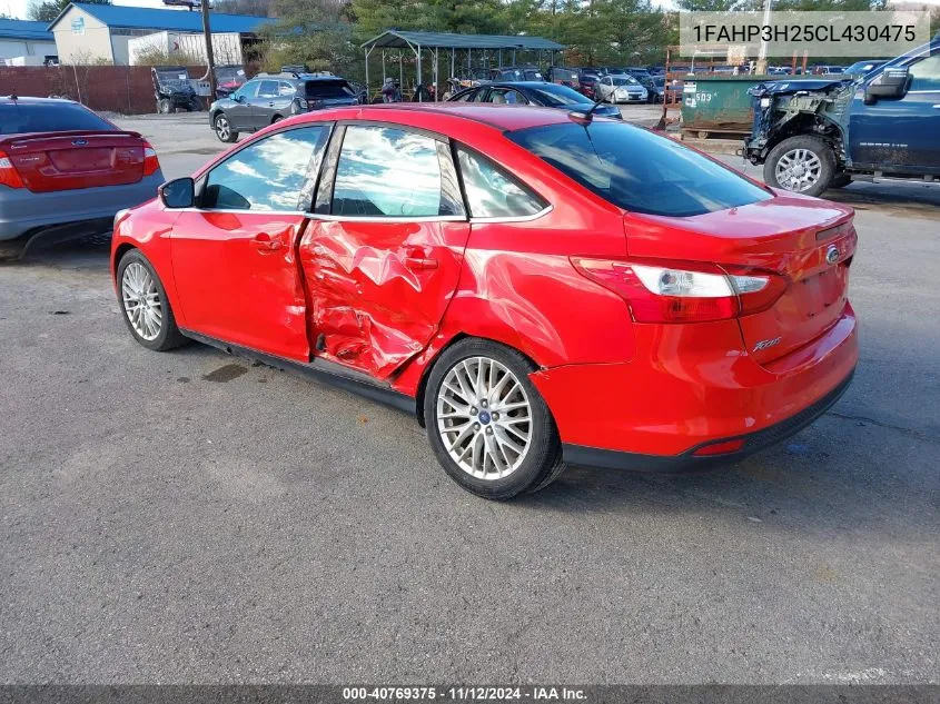 2012 Ford Focus Sel VIN: 1FAHP3H25CL430475 Lot: 40769375