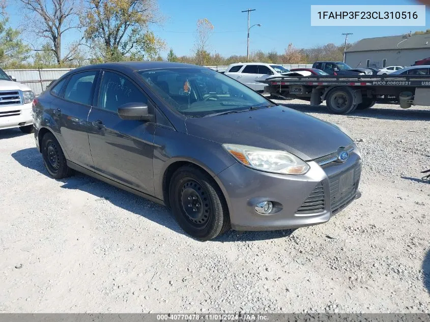 2012 Ford Focus Se VIN: 1FAHP3F23CL310516 Lot: 40770478