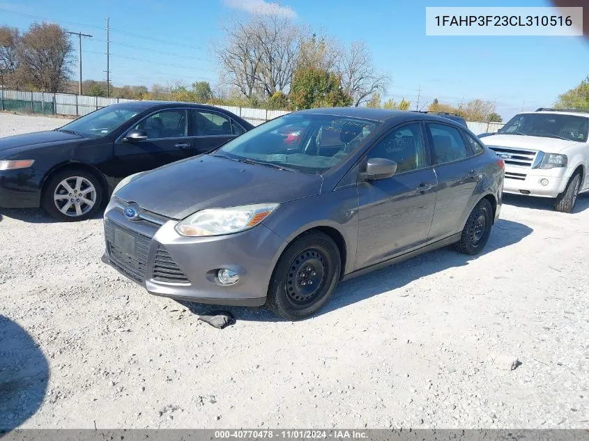 2012 Ford Focus Se VIN: 1FAHP3F23CL310516 Lot: 40770478