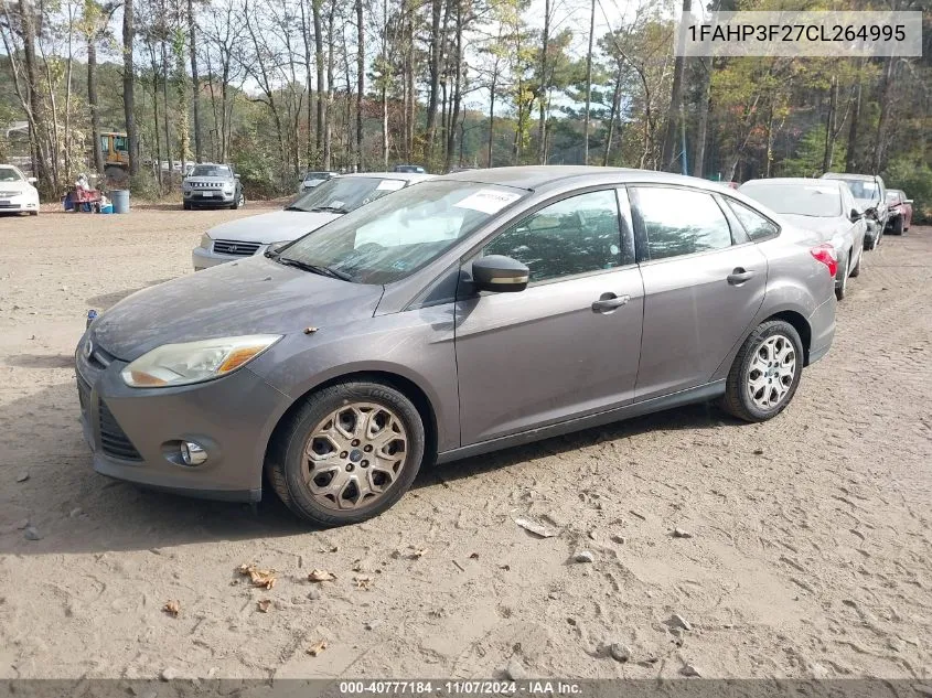 2012 Ford Focus Se VIN: 1FAHP3F27CL264995 Lot: 40777184