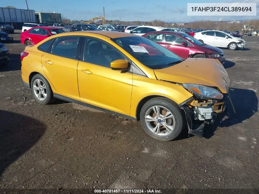 2012 Ford Focus Se VIN: 1FAHP3F24CL389694 Lot: 40781457