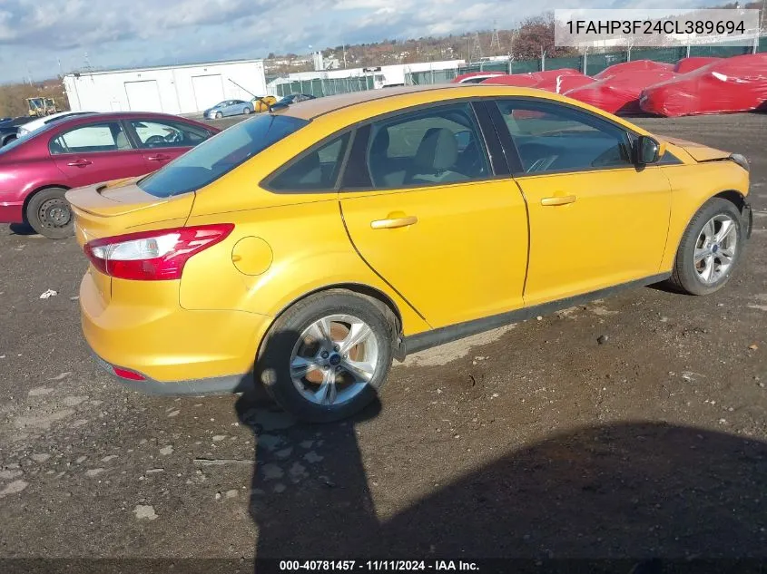 2012 Ford Focus Se VIN: 1FAHP3F24CL389694 Lot: 40781457