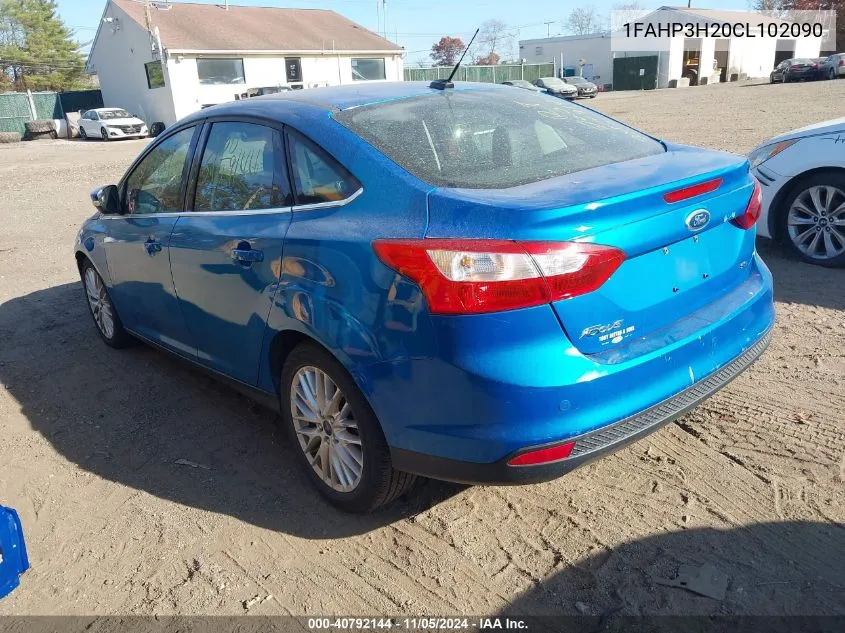 2012 Ford Focus Sel VIN: 1FAHP3H20CL102090 Lot: 40792144