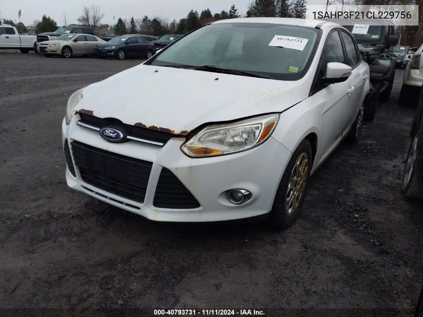 2012 Ford Focus Se VIN: 1SAHP3F21CL229756 Lot: 40793731