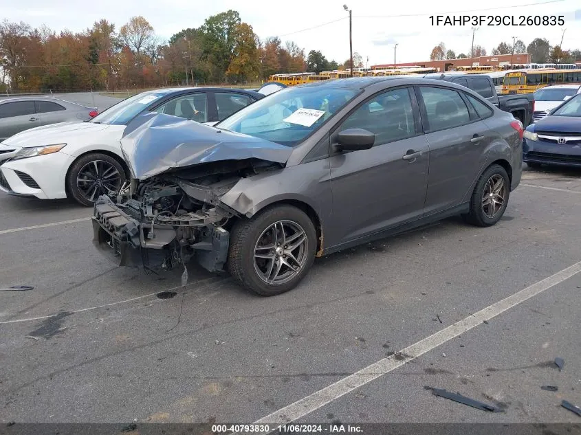 2012 Ford Focus Se VIN: 1FAHP3F29CL260835 Lot: 40793830