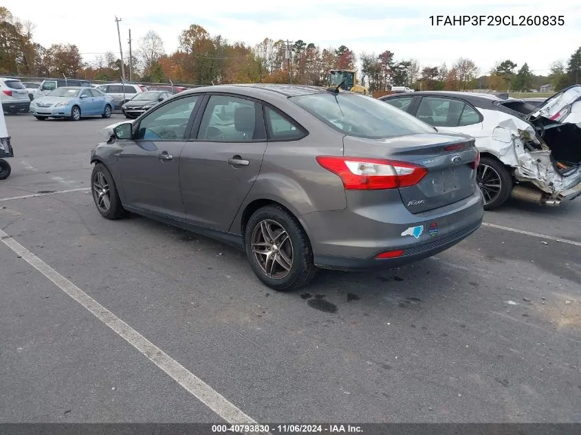 2012 Ford Focus Se VIN: 1FAHP3F29CL260835 Lot: 40793830