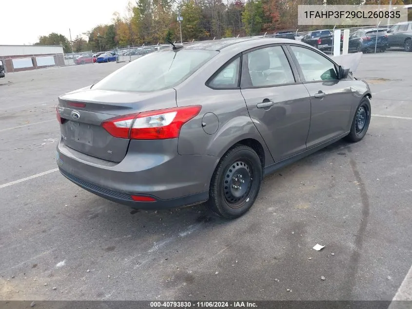 2012 Ford Focus Se VIN: 1FAHP3F29CL260835 Lot: 40793830