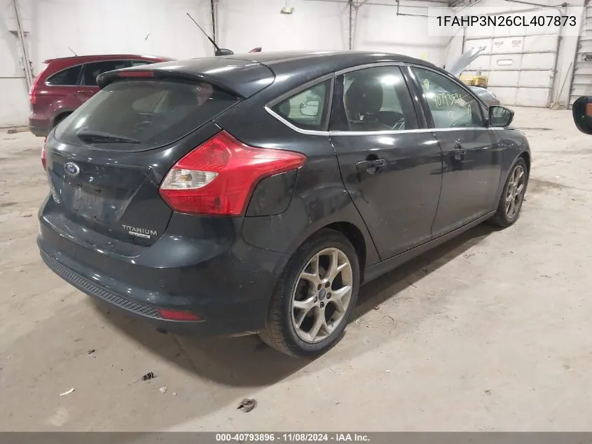 2012 Ford Focus Titanium VIN: 1FAHP3N26CL407873 Lot: 40793896