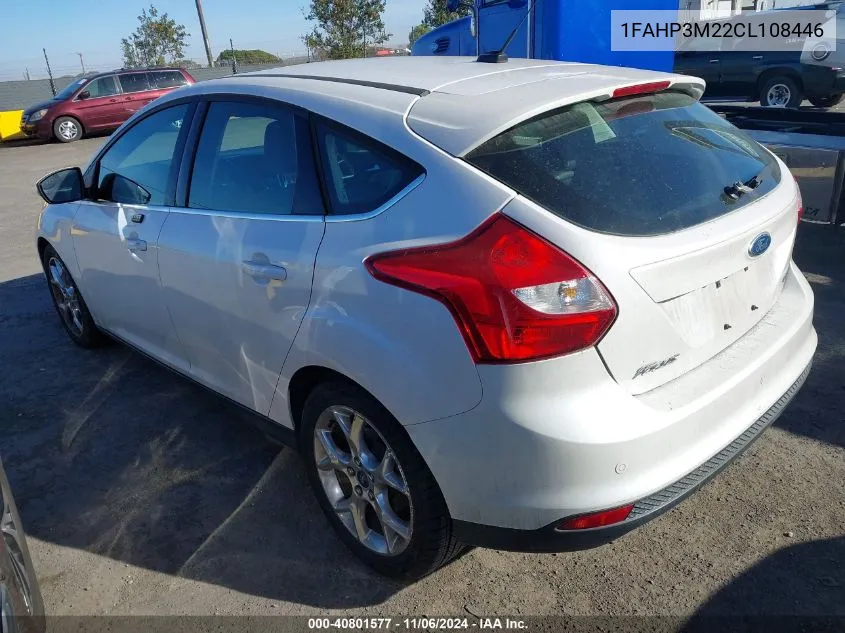 2012 Ford Focus Sel VIN: 1FAHP3M22CL108446 Lot: 40801577