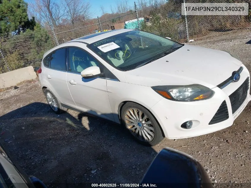 2012 Ford Focus Titanium VIN: 1FAHP3N29CL340329 Lot: 40802525