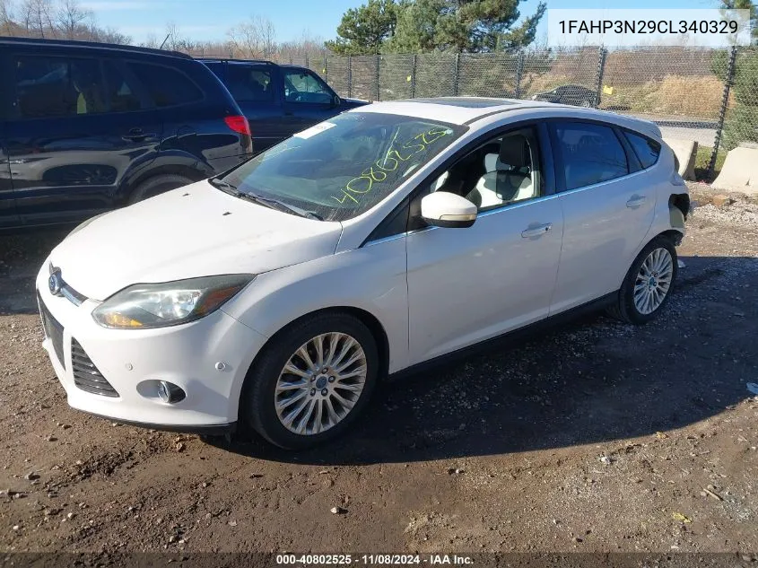 2012 Ford Focus Titanium VIN: 1FAHP3N29CL340329 Lot: 40802525