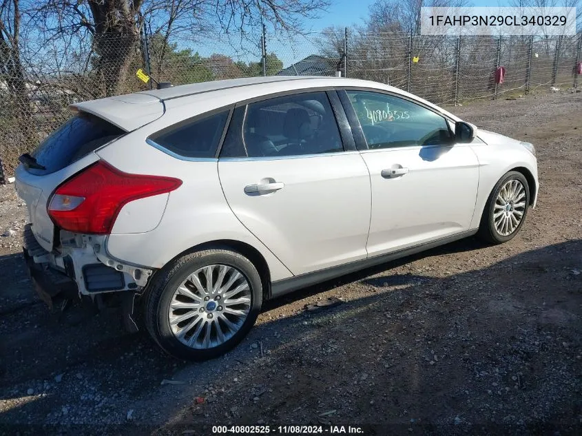 2012 Ford Focus Titanium VIN: 1FAHP3N29CL340329 Lot: 40802525