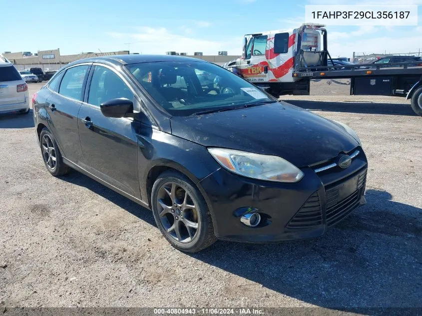 2012 Ford Focus Se VIN: 1FAHP3F29CL356187 Lot: 40804943