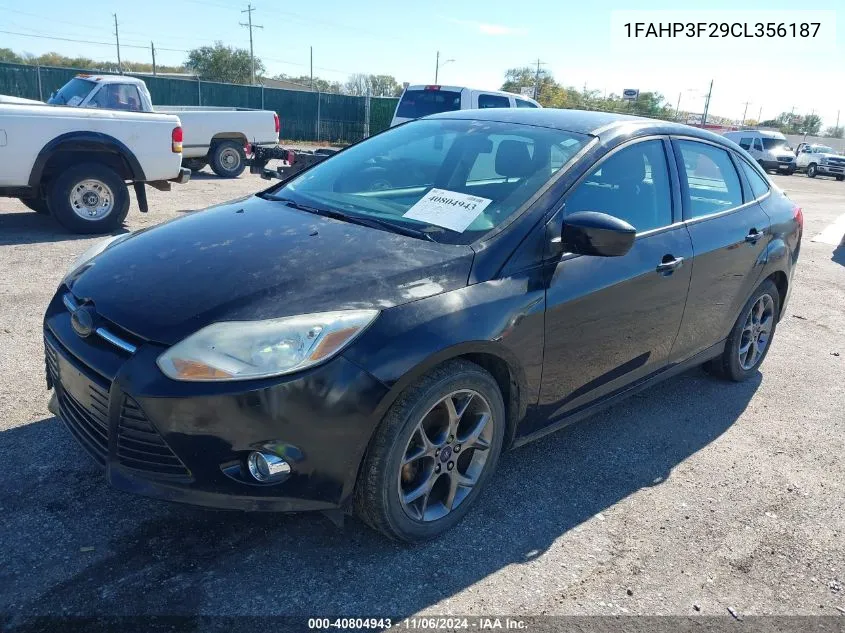 2012 Ford Focus Se VIN: 1FAHP3F29CL356187 Lot: 40804943