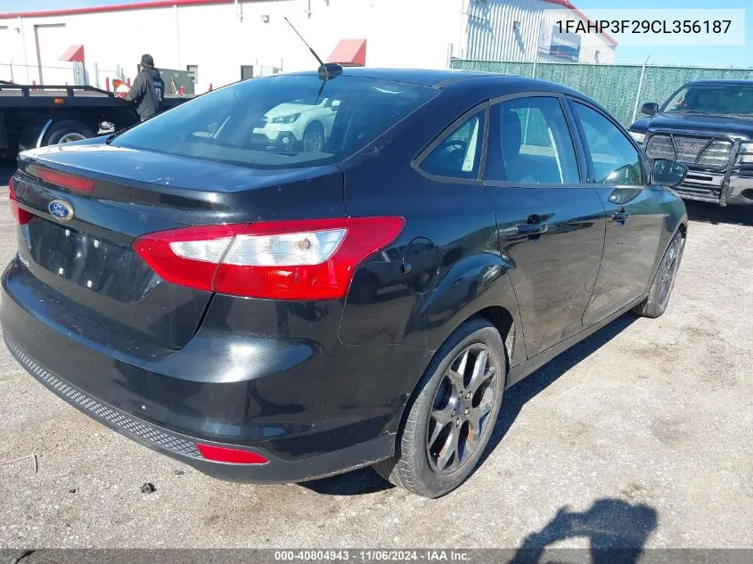 2012 Ford Focus Se VIN: 1FAHP3F29CL356187 Lot: 40804943