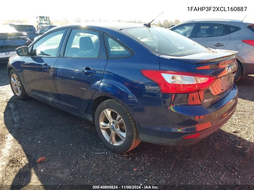 2012 Ford Focus Se VIN: 1FAHP3F2XCL160887 Lot: 40805624