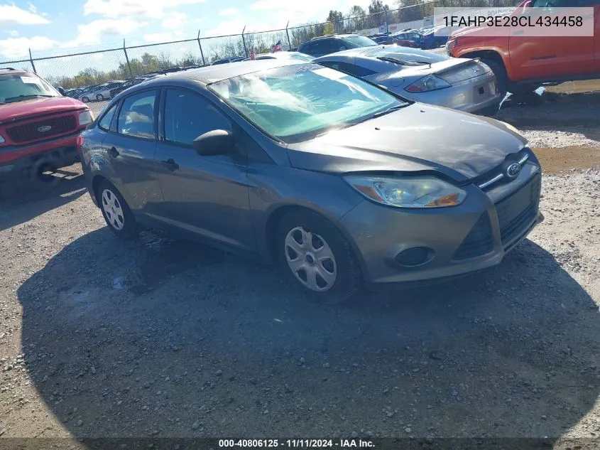 2012 Ford Focus S VIN: 1FAHP3E28CL434458 Lot: 40806125