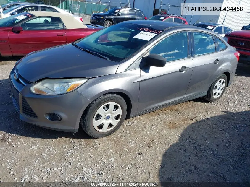 2012 Ford Focus S VIN: 1FAHP3E28CL434458 Lot: 40806125