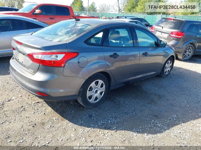 2012 Ford Focus S VIN: 1FAHP3E28CL434458 Lot: 40806125