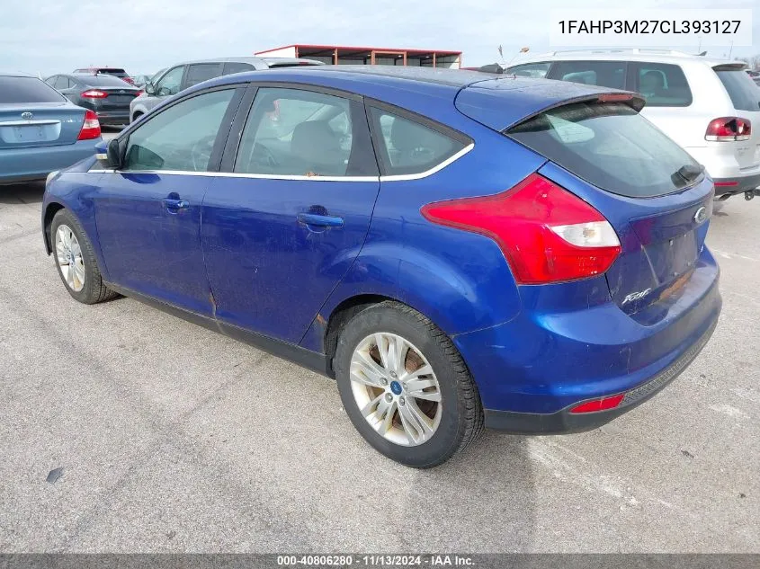 2012 Ford Focus Sel VIN: 1FAHP3M27CL393127 Lot: 40806280