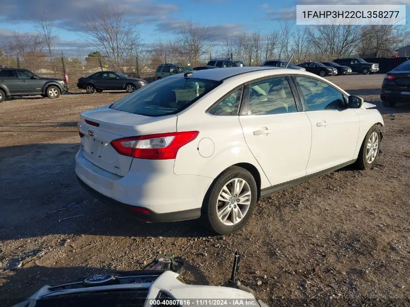 2012 Ford Focus Sel VIN: 1FAHP3H22CL358277 Lot: 40807816