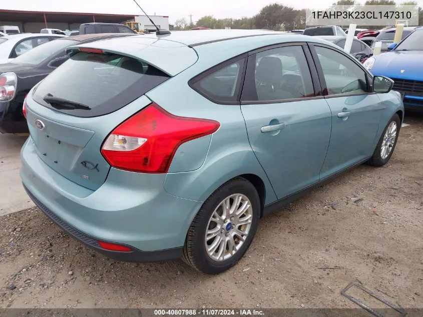 2012 Ford Focus Se VIN: 1FAHP3K23CL147310 Lot: 40807988