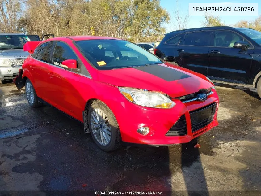 2012 Ford Focus Sel VIN: 1FAHP3H24CL450796 Lot: 40811243