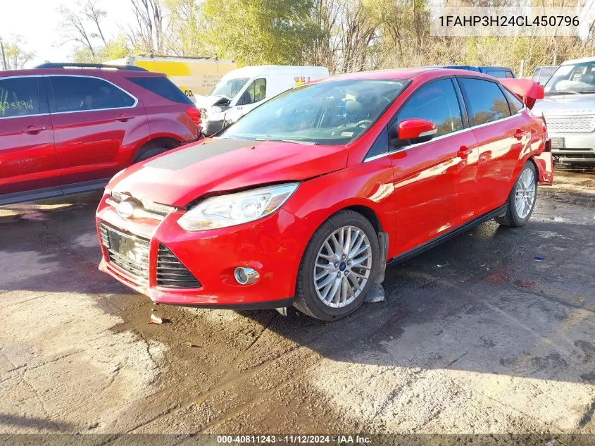 2012 Ford Focus Sel VIN: 1FAHP3H24CL450796 Lot: 40811243