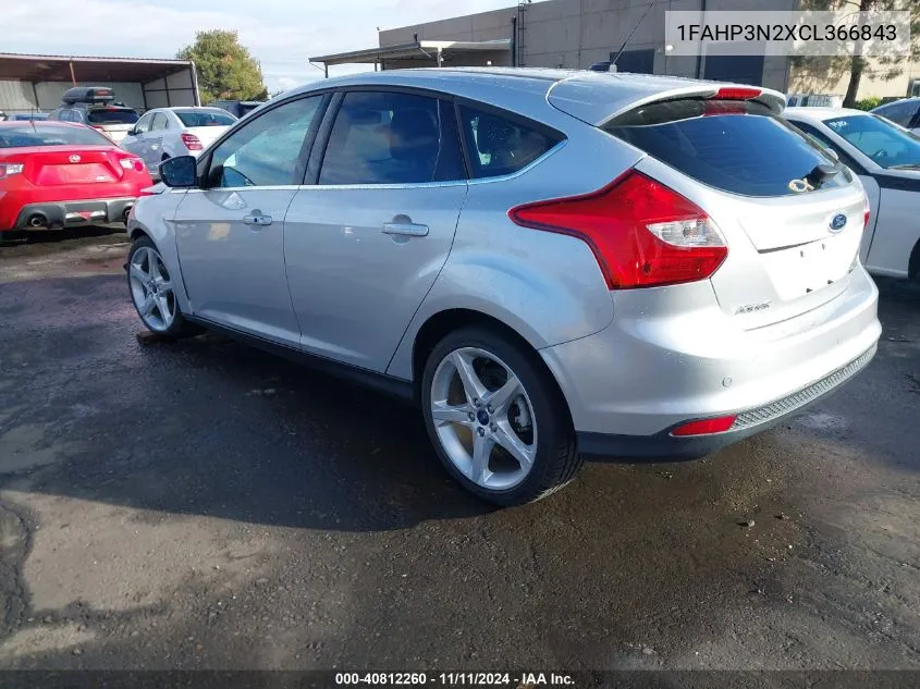 2012 Ford Focus Titanium VIN: 1FAHP3N2XCL366843 Lot: 40812260