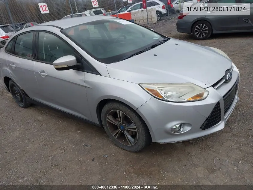 2012 Ford Focus Se VIN: 1FAHP3F28CL171824 Lot: 40812336