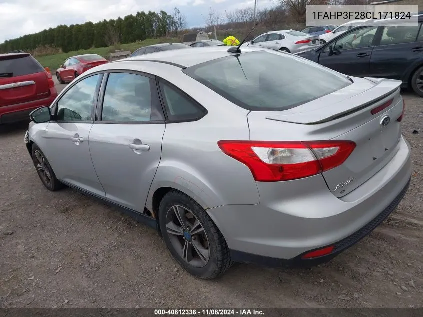 2012 Ford Focus Se VIN: 1FAHP3F28CL171824 Lot: 40812336