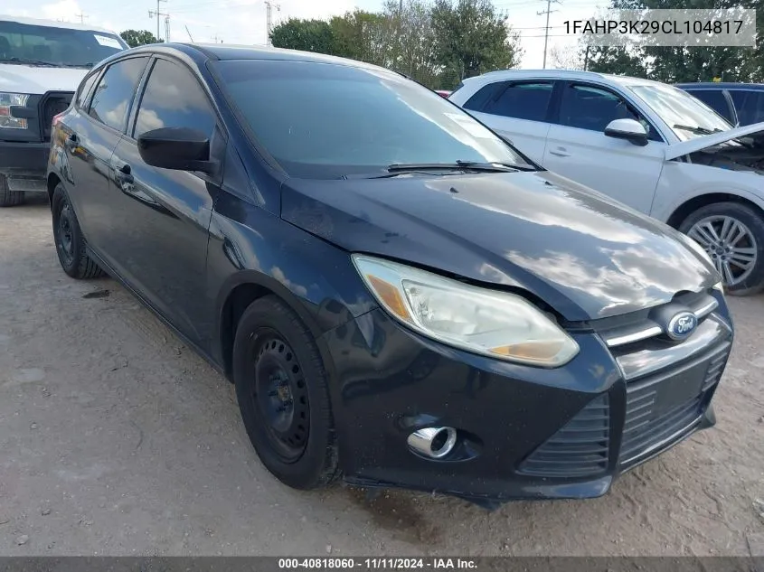 2012 Ford Focus Se VIN: 1FAHP3K29CL104817 Lot: 40818060