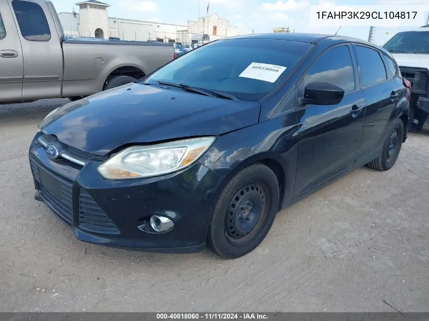 2012 Ford Focus Se VIN: 1FAHP3K29CL104817 Lot: 40818060