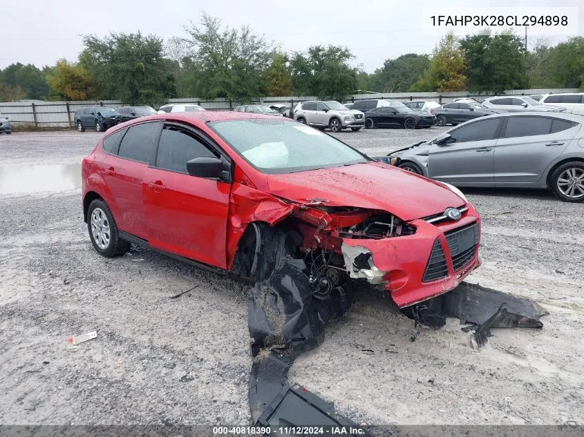 2012 Ford Focus Se VIN: 1FAHP3K28CL294898 Lot: 40818390