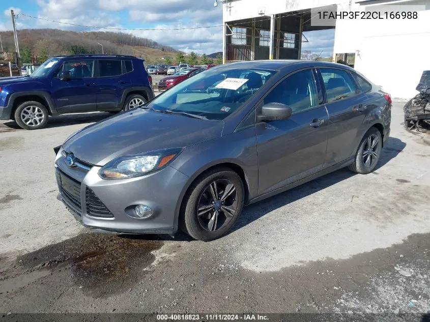 2012 Ford Focus Se VIN: 1FAHP3F22CL166988 Lot: 40818823