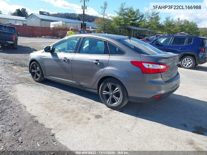 2012 Ford Focus Se VIN: 1FAHP3F22CL166988 Lot: 40818823