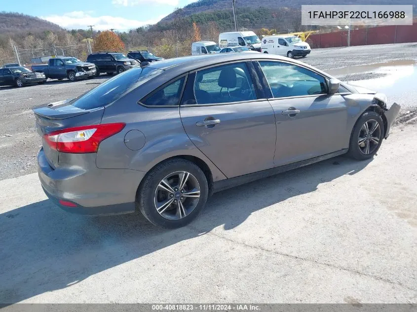 2012 Ford Focus Se VIN: 1FAHP3F22CL166988 Lot: 40818823