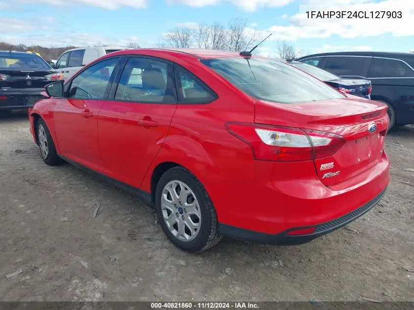 2012 Ford Focus Se VIN: 1FAHP3F24CL127903 Lot: 40821860