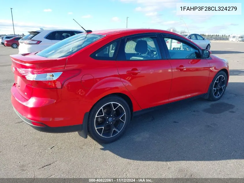 2012 Ford Focus Se VIN: 1FAHP3F28CL324279 Lot: 40822061