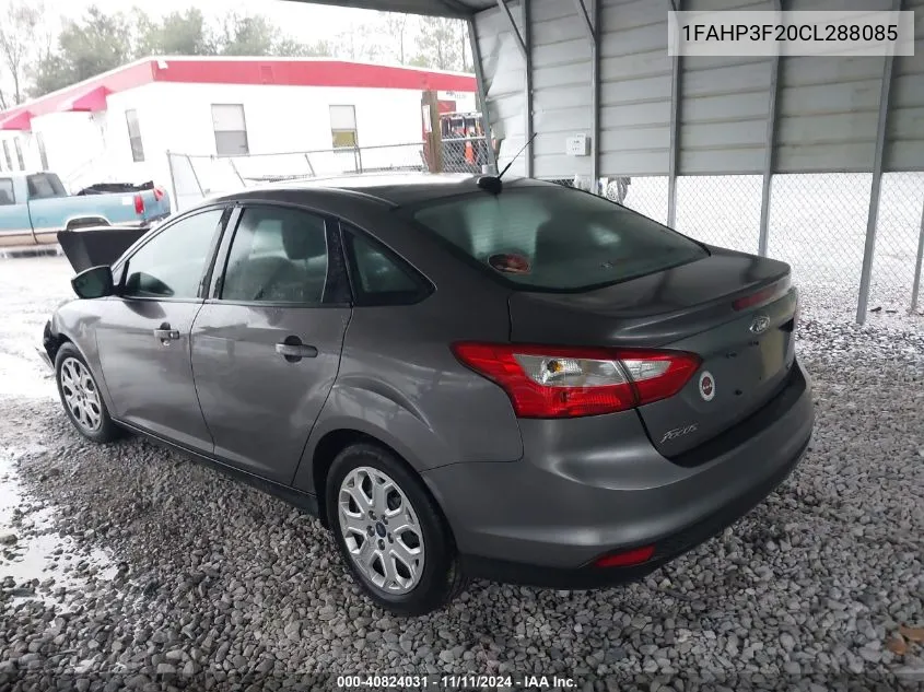 2012 Ford Focus Se VIN: 1FAHP3F20CL288085 Lot: 40824031